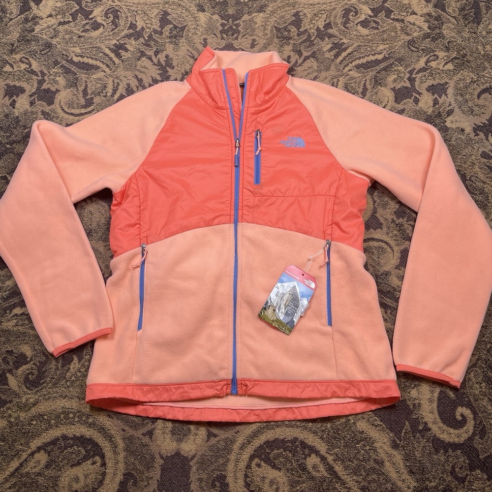 North Face Mcellison Jacket Womens Medium Orange Full Zip Fleece CAH0X9K-SS